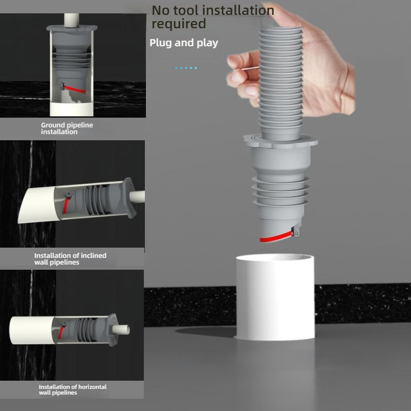 Silicone Bathroom Sewer Seal R - Drain Pipe Clip recension och pris