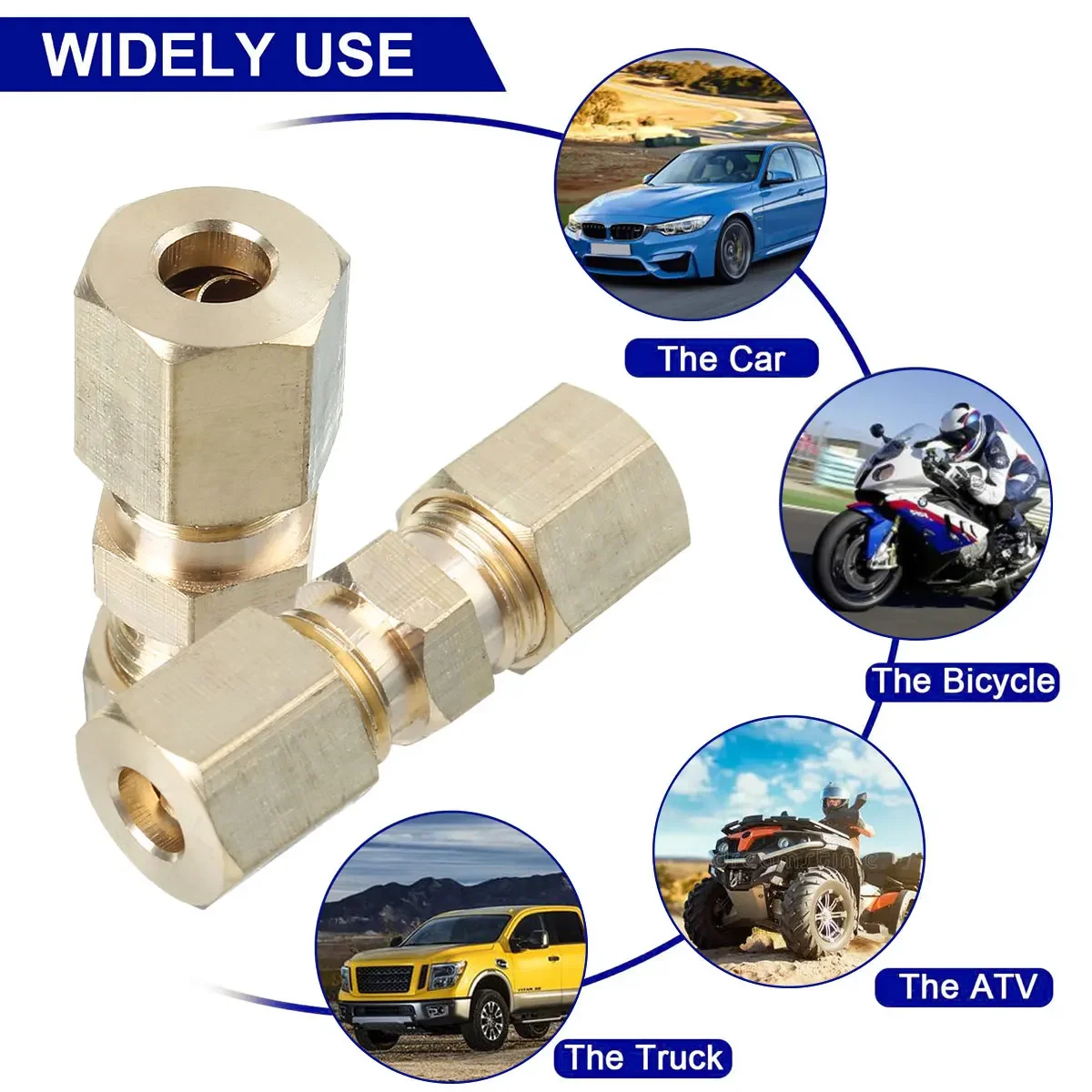 5pcs Brass Brake Line Union Fi - Compression Fitting Brass recension och pris