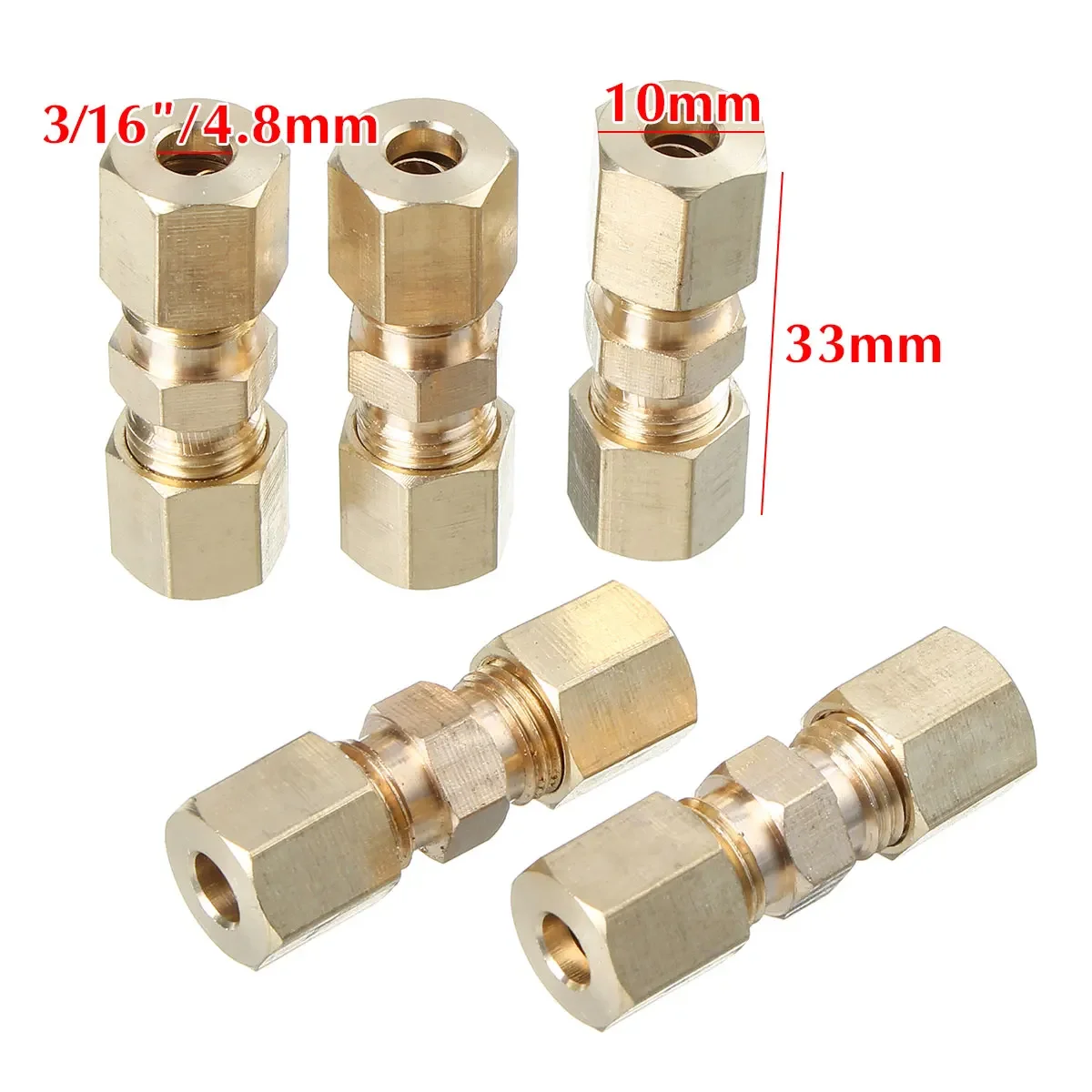 5pcs Brass Brake Line Union Fi - Compression Fitting Brass recension och pris