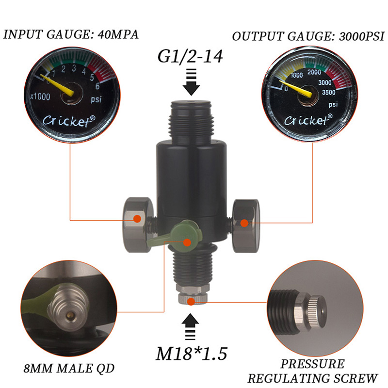 HPA Scuba M18*1.5 Pressure Reg - Float Ball Valve recension och pris