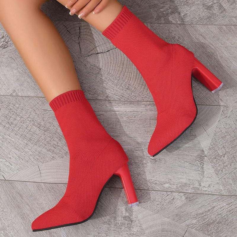 Simple Pointed Toe Knit Stretc - Pipe Bending Spring recension och pris